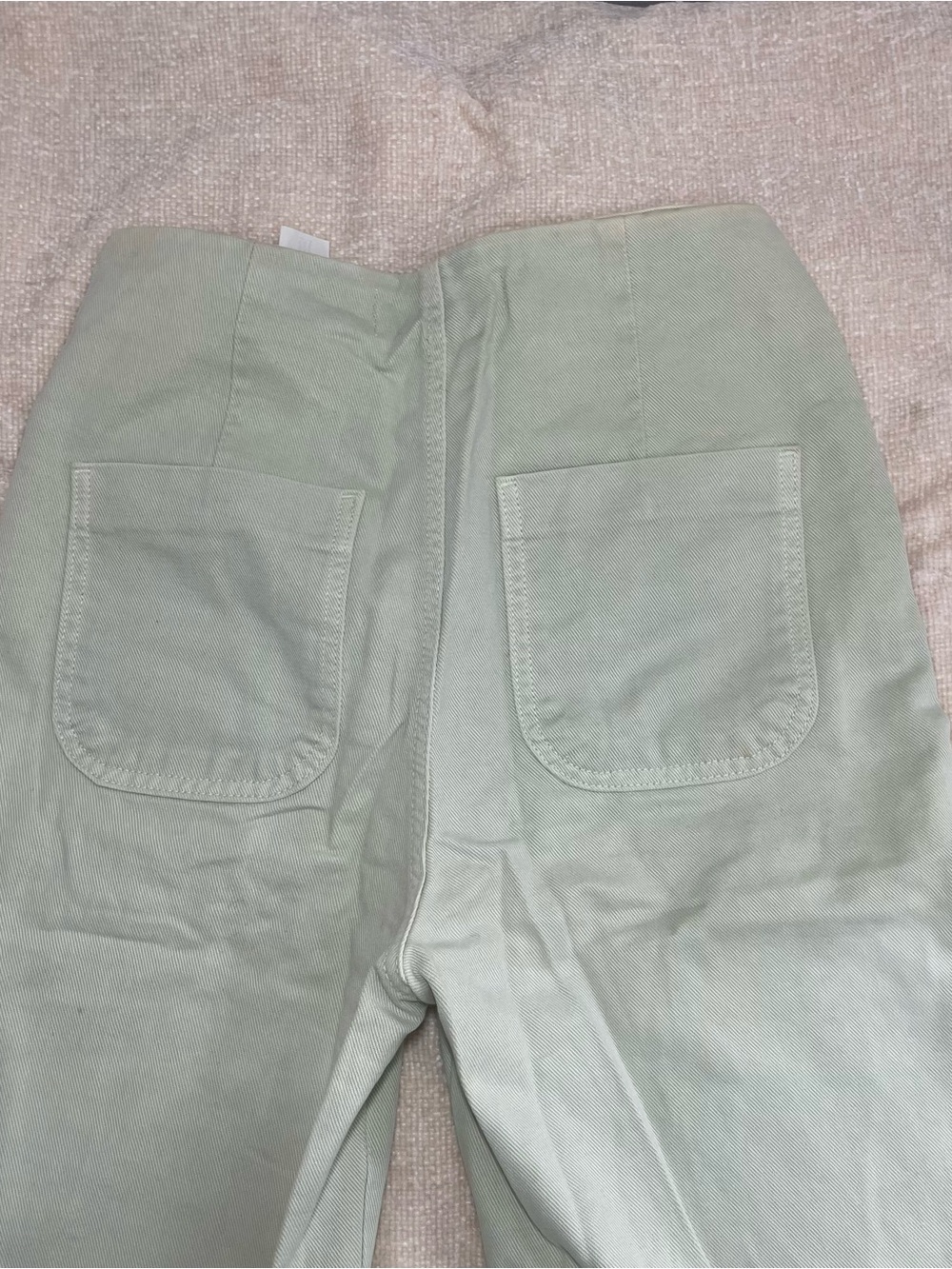Zara Woman Mint Green Wide-Leg Jeans Front Patch pockets size 2 100% cotton - Picture 6 of 12